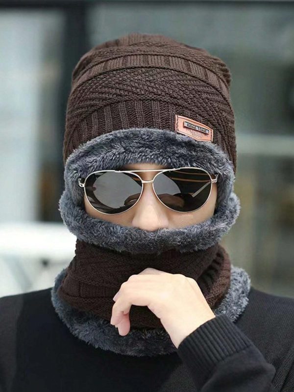 Woolen Winter Beanie Cap & Neck Warmer Combo.